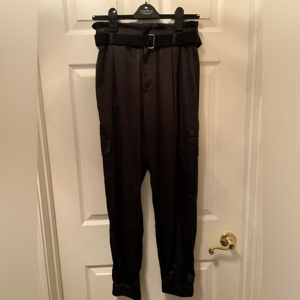 Black satin jogger pants, Southmoonunder brand, unworn